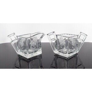 Heisey Daisy Quator Pattern Clear Glass Sugar and Creamer Set 1930's Art…